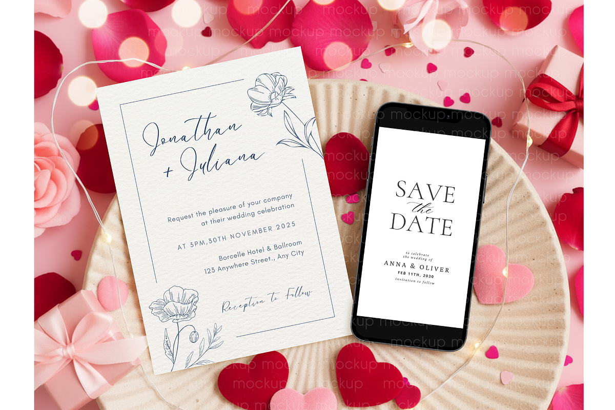 Valentine Card and Phone Display, a Product Mockup by MockupWizard (Photo 4 of 4)