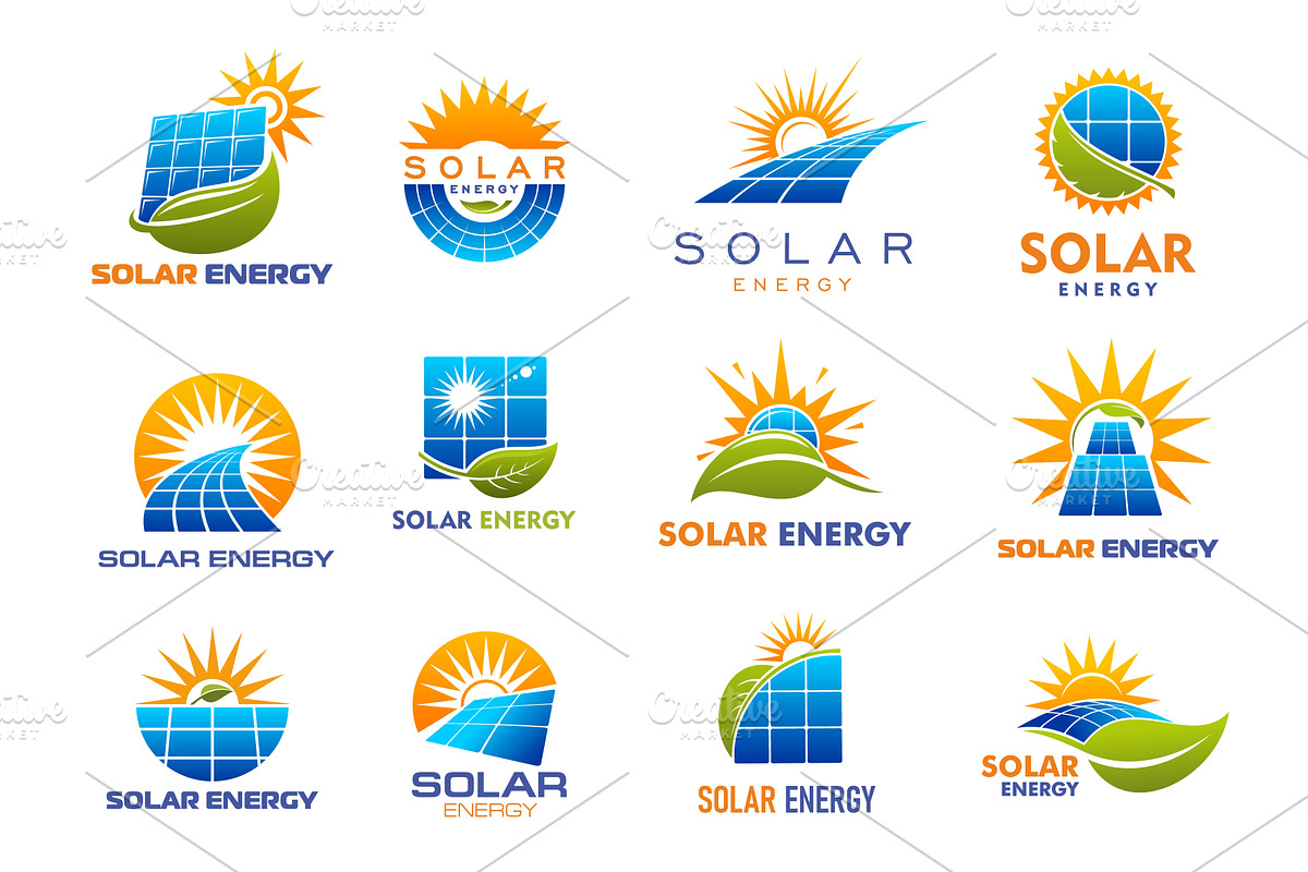Solar energy technology icons, a Technology Illustration by Vector Tradition