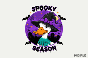 Spooky Season Goose Halloween fall, an Illustration by Watercolor design