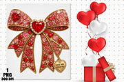 Rhinestone Valentines Bow Png, an Illustration by Daily.Designs (Thumbnail 2 of 5)