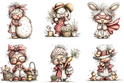 Whimsical Easter Funny Old Lady Clip, an Illustration by Designking (Thumbnail 2 of 5)
