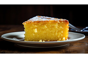 delicious yellow cake ai generated, a Food & Drink Photo by pikepicture