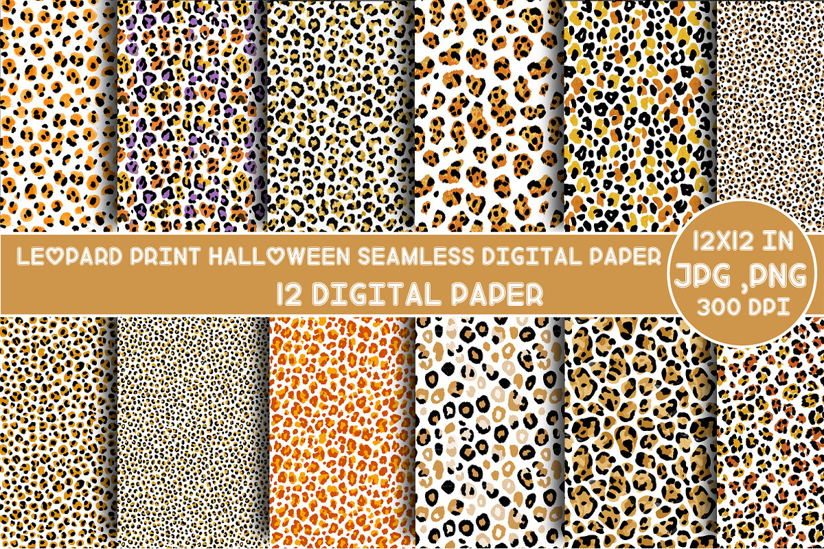 Leopard Print Halloween Seamless, a Pattern Graphic by Designking