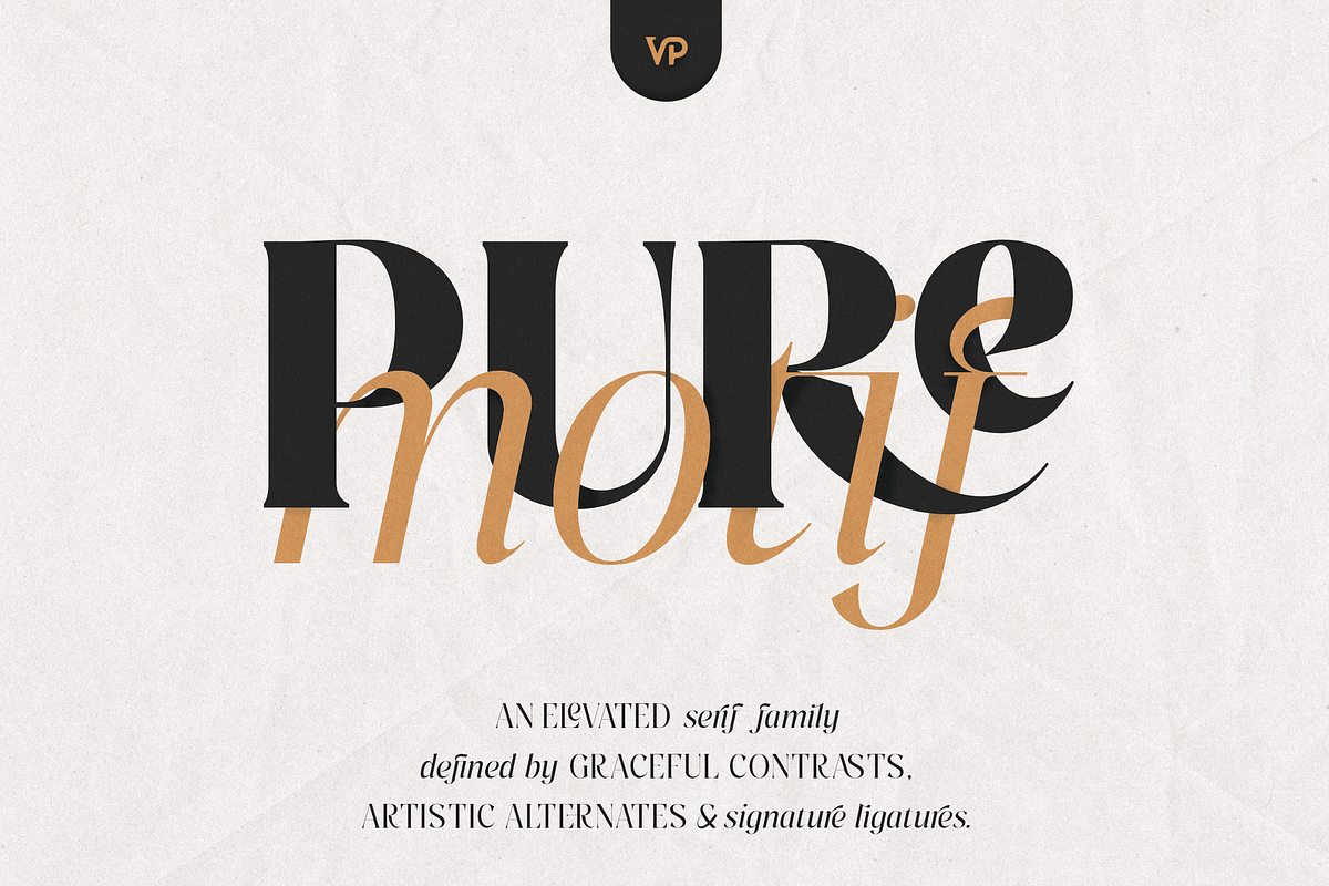 Pure Motif - An Elevated Serif Font, a Serif Font by VP Fonts (Photo 1 of 27)
