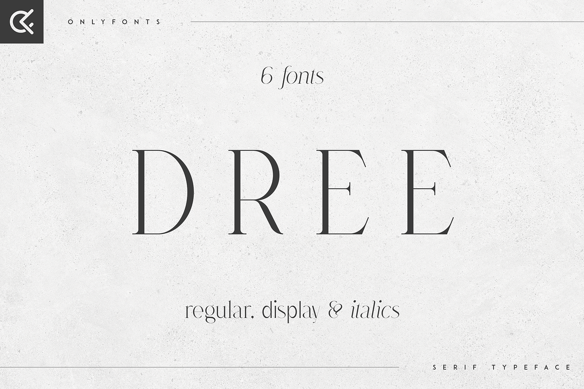 Dree serif typeface - 6 fonts, a Serif Font by Only Fonts (Photo 1 of 10)