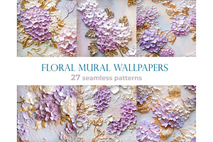 Floral Mural Seamless Patterns Set