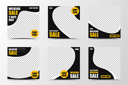 Social media post with black curve, a Brochure Template by TotallypicRF