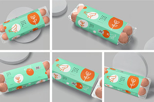 Egg Box Sleeve Mockups, a Packaging Mockup by megostudi0