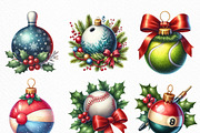 Christmas Sport Balls Sublimation, an Illustration by Craft Nest (Thumbnail 3 of 6)