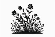 Elegant Wildflower Silhouette Bundle, an Illustration by Creativeshirt (Thumbnail 10 of 13)