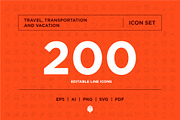 Travel, Transportation And Vacation, an Outline Icon by Pathlord (Thumbnail 1 of 7)
