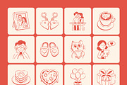 Love Doodles Set, an Outline Icon by Vectors Market (Thumbnail 7 of 9)