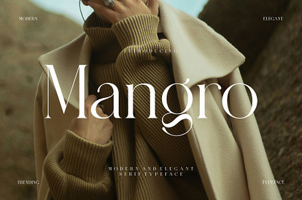 Mangro Elegant Serif Typeface, a Serif Font by Alfinart