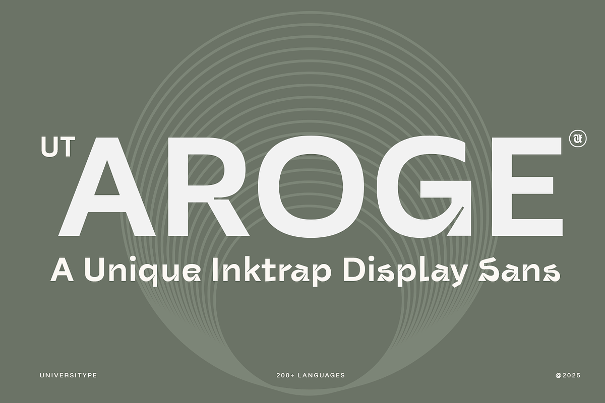 UT Aroge - An Inktrap Display Sans, a Sans Serif Font by Universitype (Photo 1 of 10)