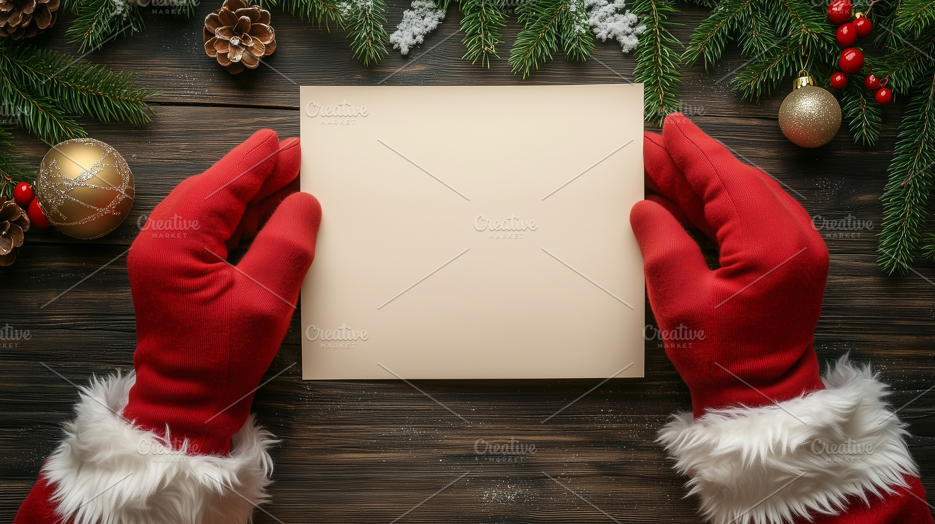 Blank card mockup on wood background, a Holiday Photo by MistyDay