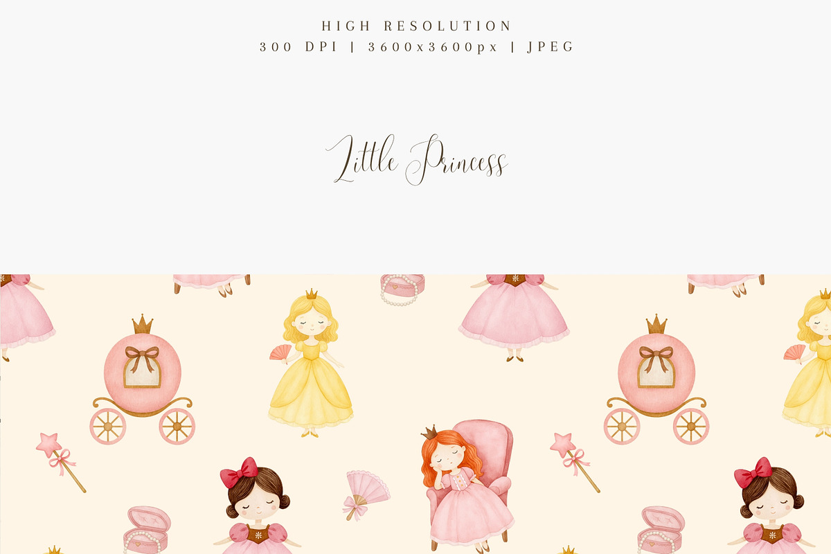 Watercolor Little Princess Clipart, an Illustration by Pati Paints (Photo 10 of 12)