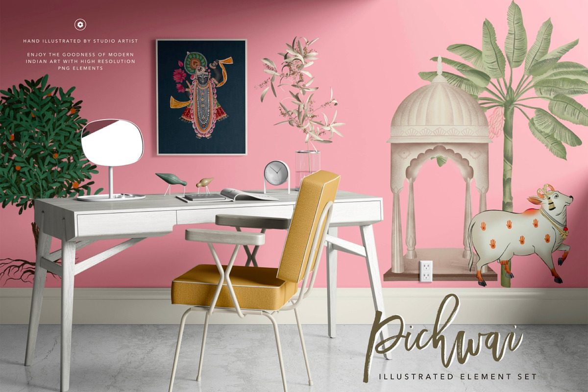 Pichwai Indian Art Bundle, an Illustration by Artifactory Studios (Photo 2 of 6)