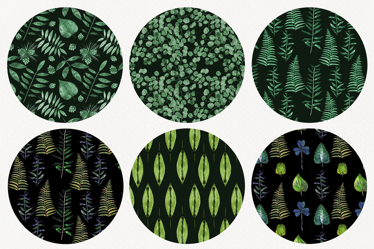 Botanical watercolor leaves set, a Decorative Illustration by Art AleshkaK (Photo 9 of 10)
