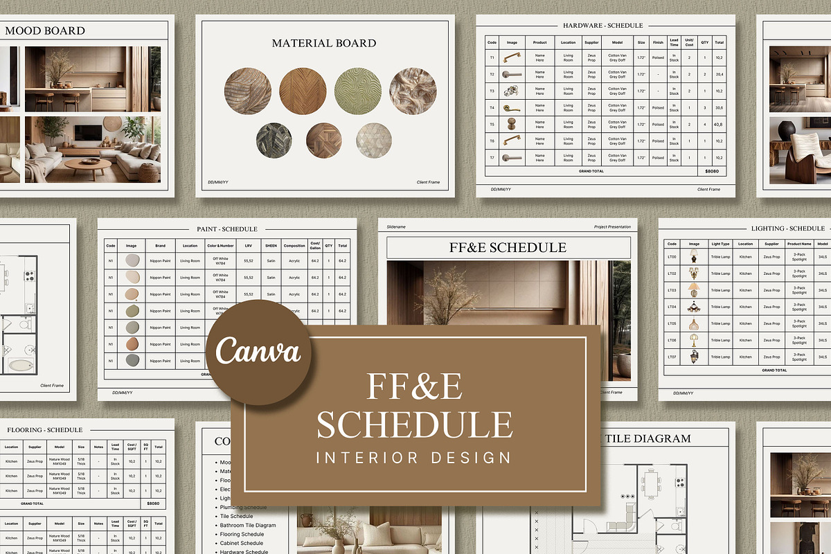 Interior Design FF&E Schedule, a Presentation Template by SKY CREATION