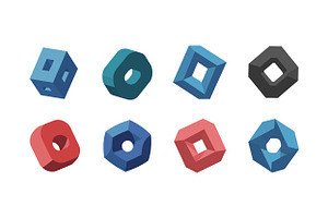 Colorful geometric shapes in a flat, an Illustration by designvectx