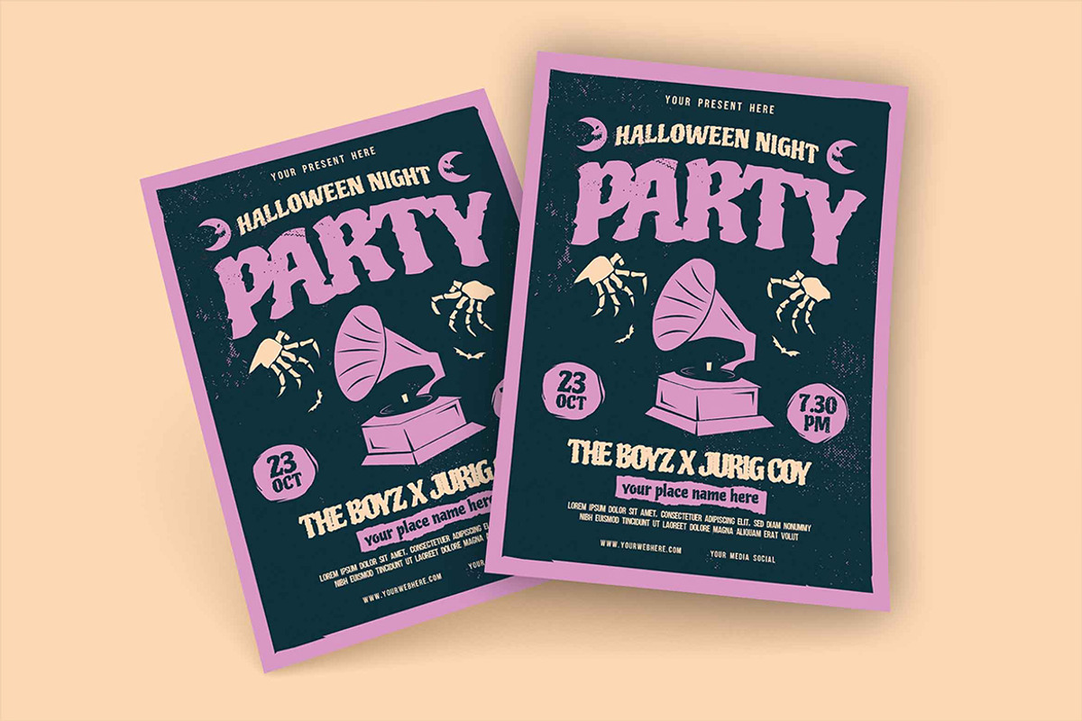 Halloween Music Party Flyer, a Flyer Template by megarez (Photo 2 of 3)