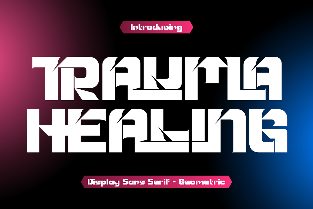 TRAUMA HEALING - FUTURISTIC FONT, a Sans Serif Font by 177Studio (Photo 1 of 8)