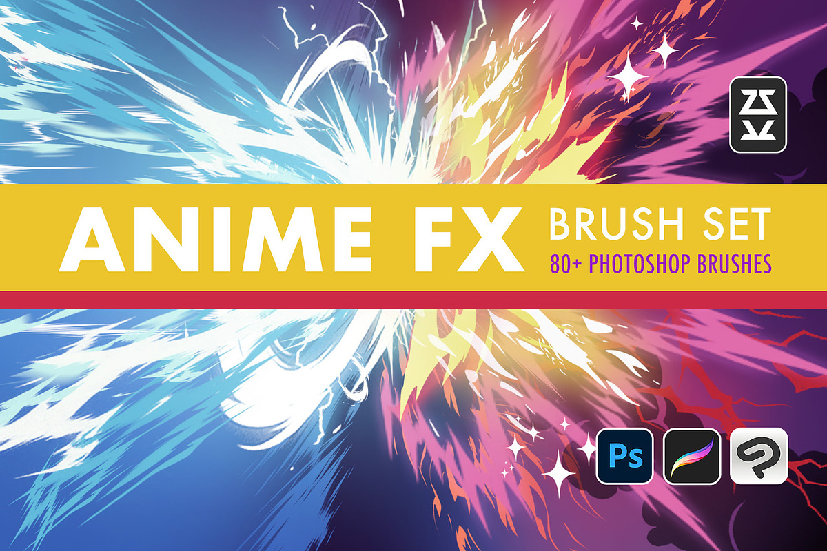 Anime FX Brush Set, a Brushes & More by Zsolt Kosa Art (Photo 1 of 6)