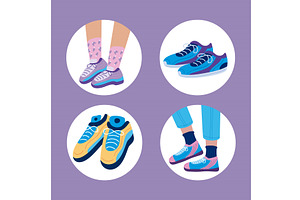 four pretty sneakers, a Sport Illustration by studiogstock