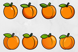 Cartoon Apricot Clipart Collection