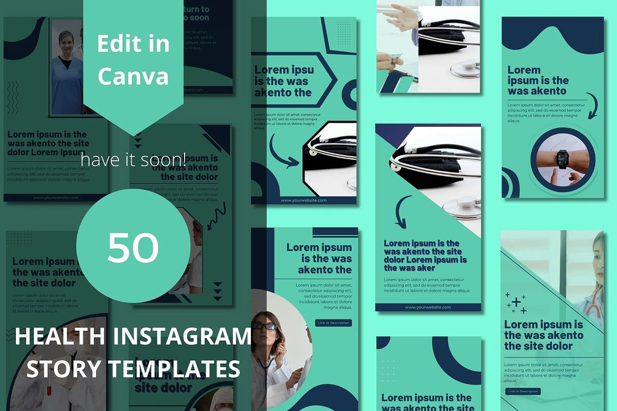 Health Story Canva Templates, a Templates & Theme by BoontenStudio (Photo 1 of 8)
