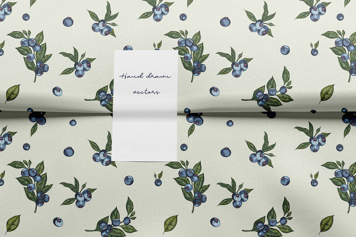 Blueberry vector patterns set, a Pattern Graphic by FleurArt (Photo 5 of 11)