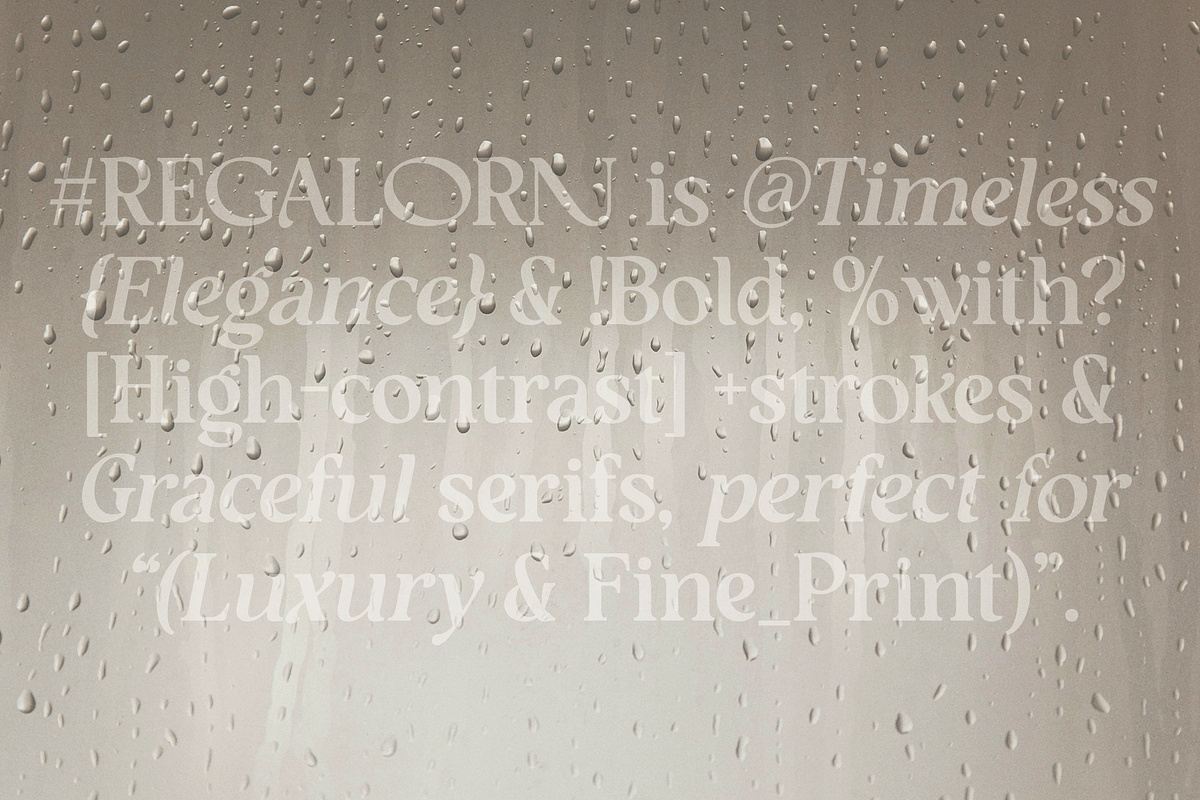 Regalorn - Elegant Serif Display, a Serif Font by Shapespired Design (Photo 2 of 20)