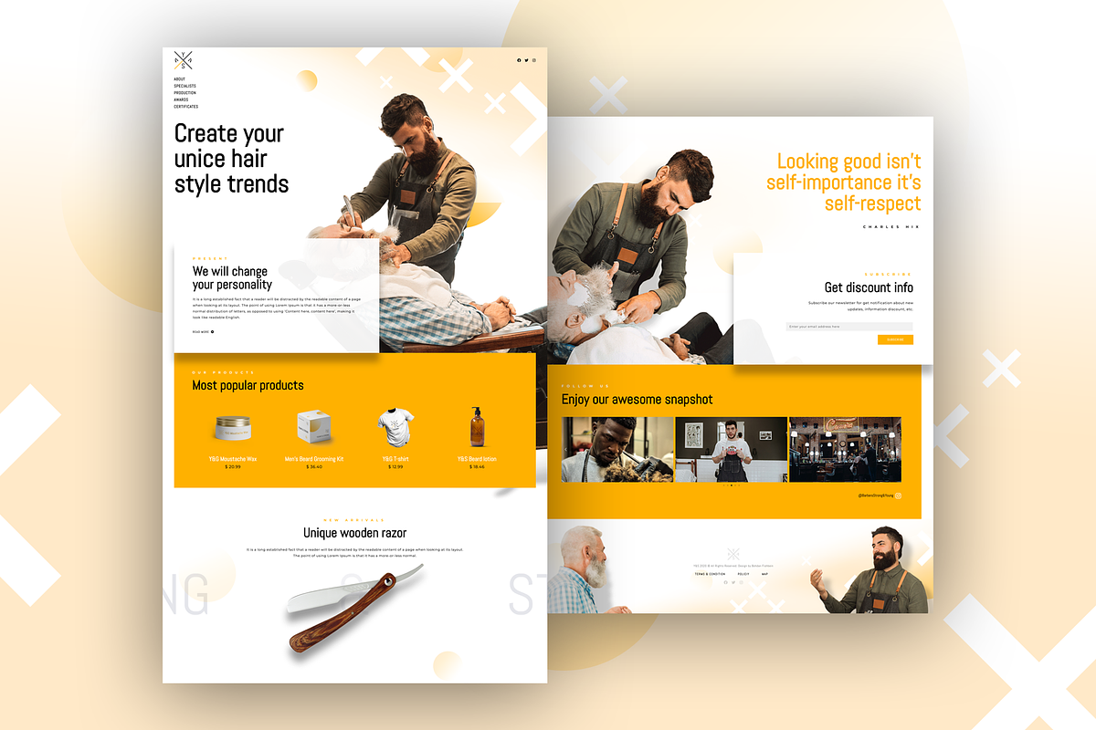 Barber Shop - Elementor Pro Layout, a Landing Page Template by Ceaso Store (Photo 3 of 3)