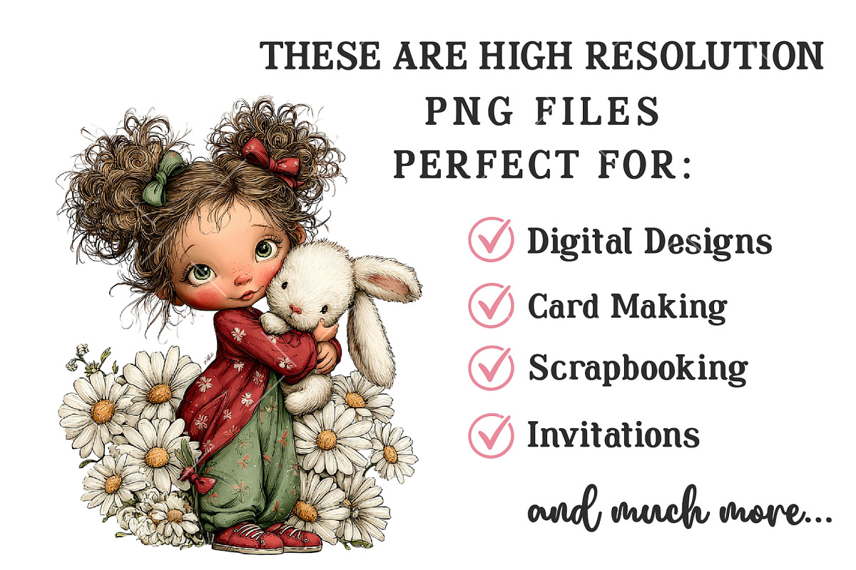 Whimsical Girl PNG Clipart Bundle, a Seasonal Illustration by OK Design (Photo 6 of 6)
