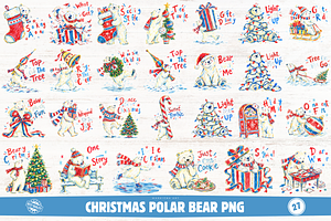 Quirky Christmas Polar Bear PNG