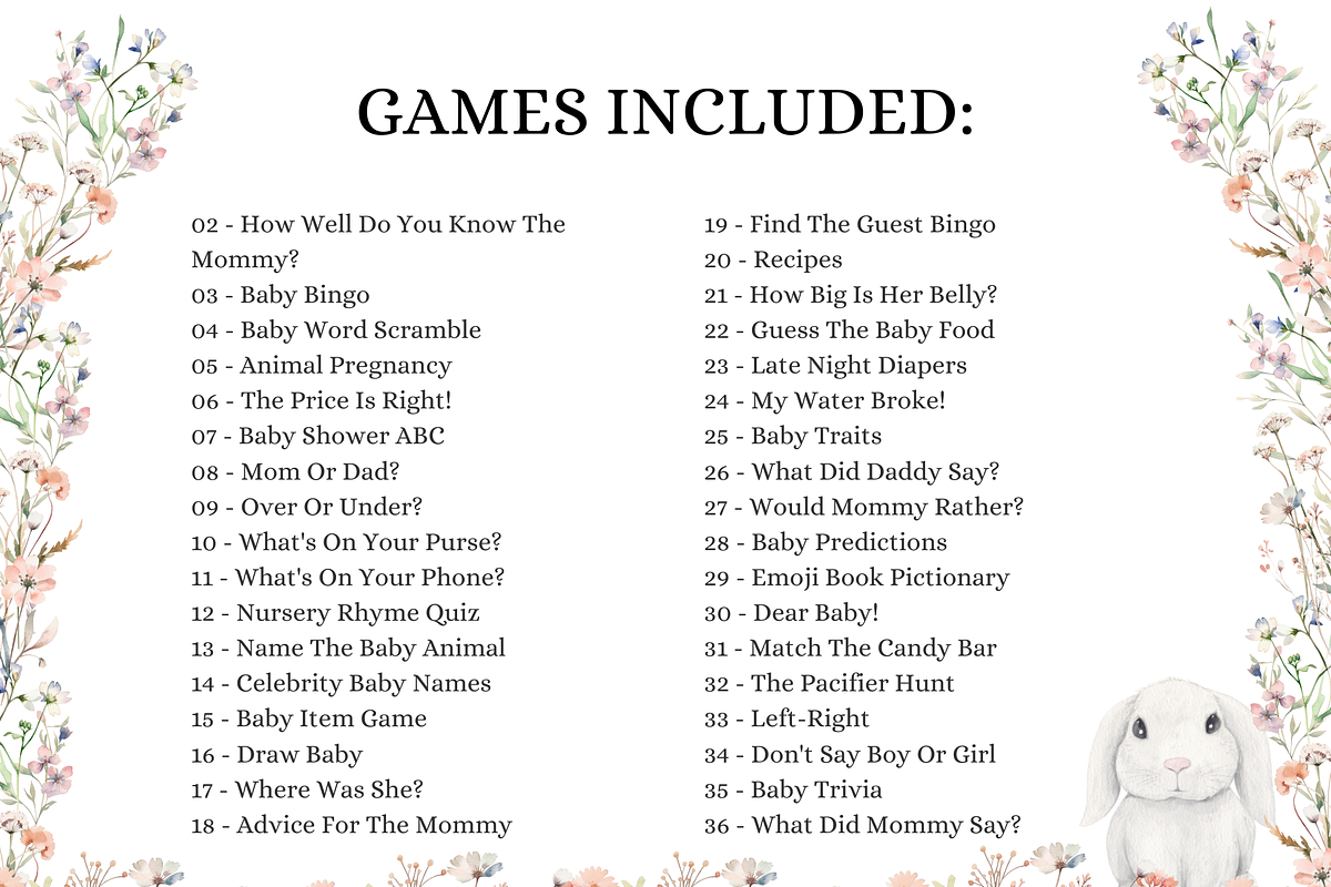 Spring Rabbit Baby Shower Bundle, an Invitation Template by Digital_Mind (Photo 6 of 9)