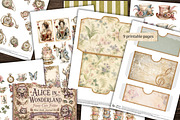 Alice in Wonderland Fussy Cuts, a Decorative Illustration by Print Haven Mochi Vintage (Thumbnail 2 of 7)