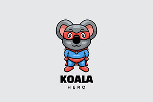 Koala Hero Cartoon Logo, a Poster Template by Gumrega Studio