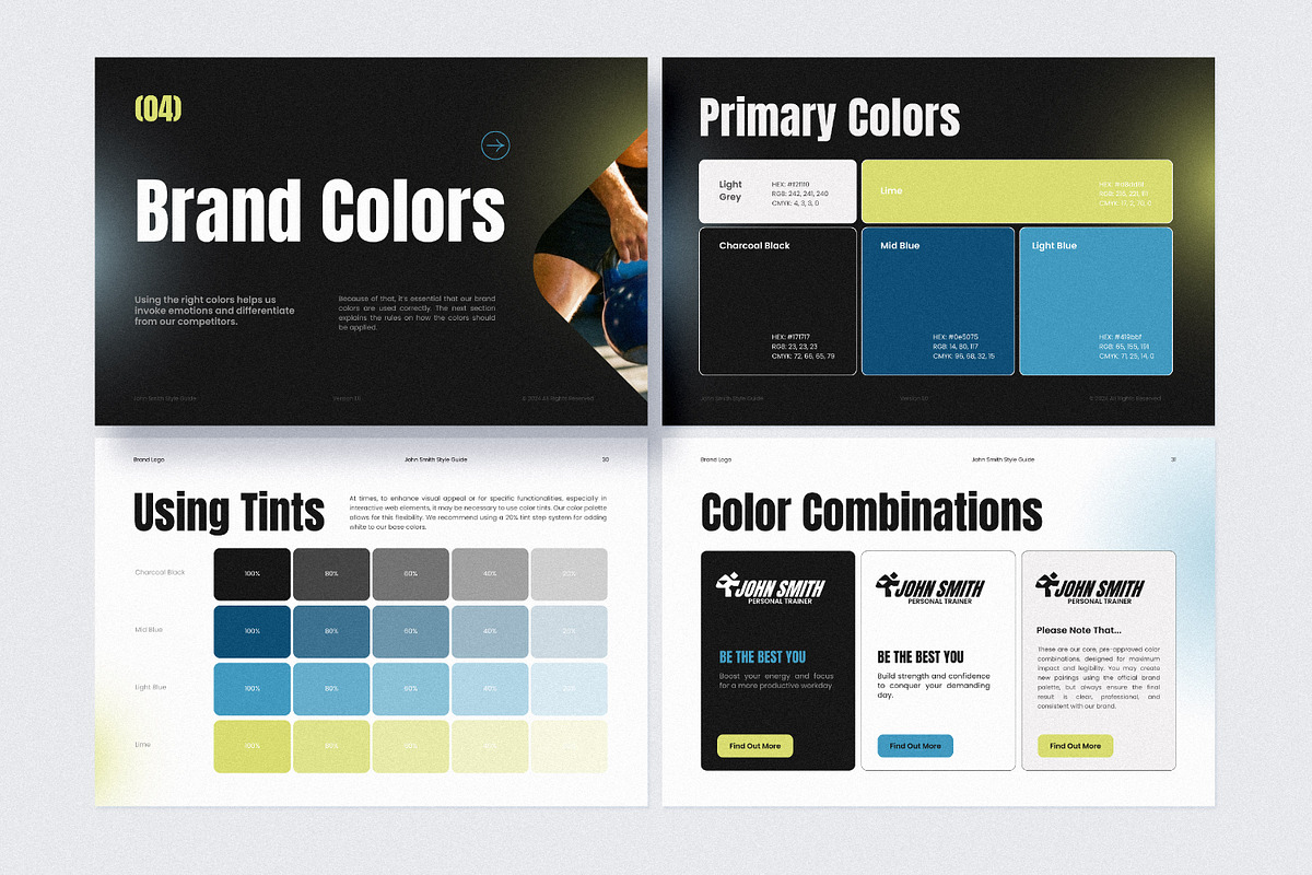 Personal Trainer Brand Guidelines, a Branding & Logo Template by AndrewPixel (Photo 12 of 14)