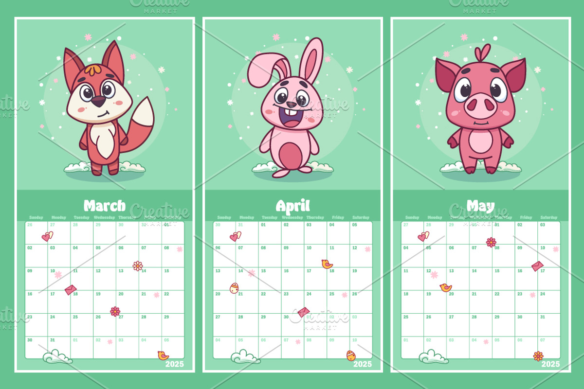 FUNNY ANIMALS 2025 Calendar, a Poster Template by Nearbirds (Photo 4 of 7)