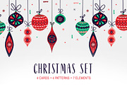 Vintage Christmas Balls Decorations, a Decorative Illustration by ms Julia Nova (Thumbnail 1 of 6)