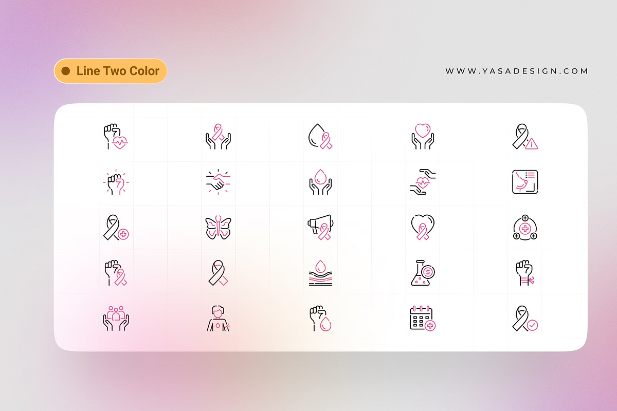 Breast Cancer Awareness Icons, an Icon by Yasa Design Studio (Photo 4 of 4)