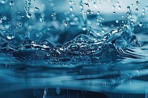 fresh water droplets, photo realisti, a Photo by LOGOCREATIVE
