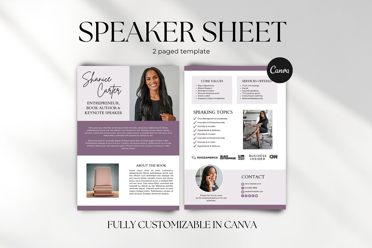 Speaker Media Kit Template, a Design Template by Business Chic (Photo 1 of 4)