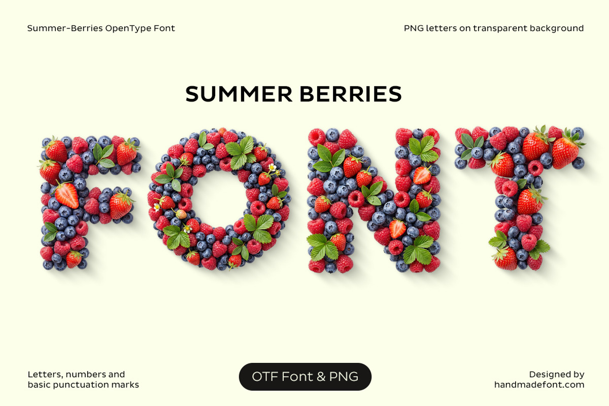 Summer Berries Font, a Sans Serif Font by Handmadefont (Photo 1 of 17)