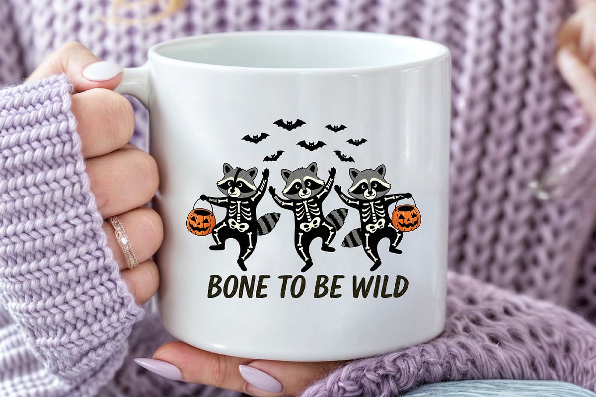 Funny Halloween Skeleton Raccoon Png, an Illustration by Craft Nest (Photo 4 of 6)