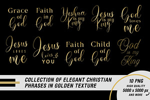 Set of Golden Christian Quotes