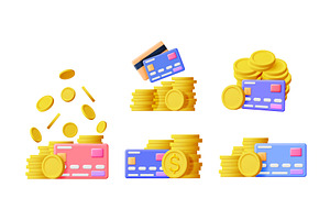 Gold coin stack with falling money, a Finance Illustration by Abscent