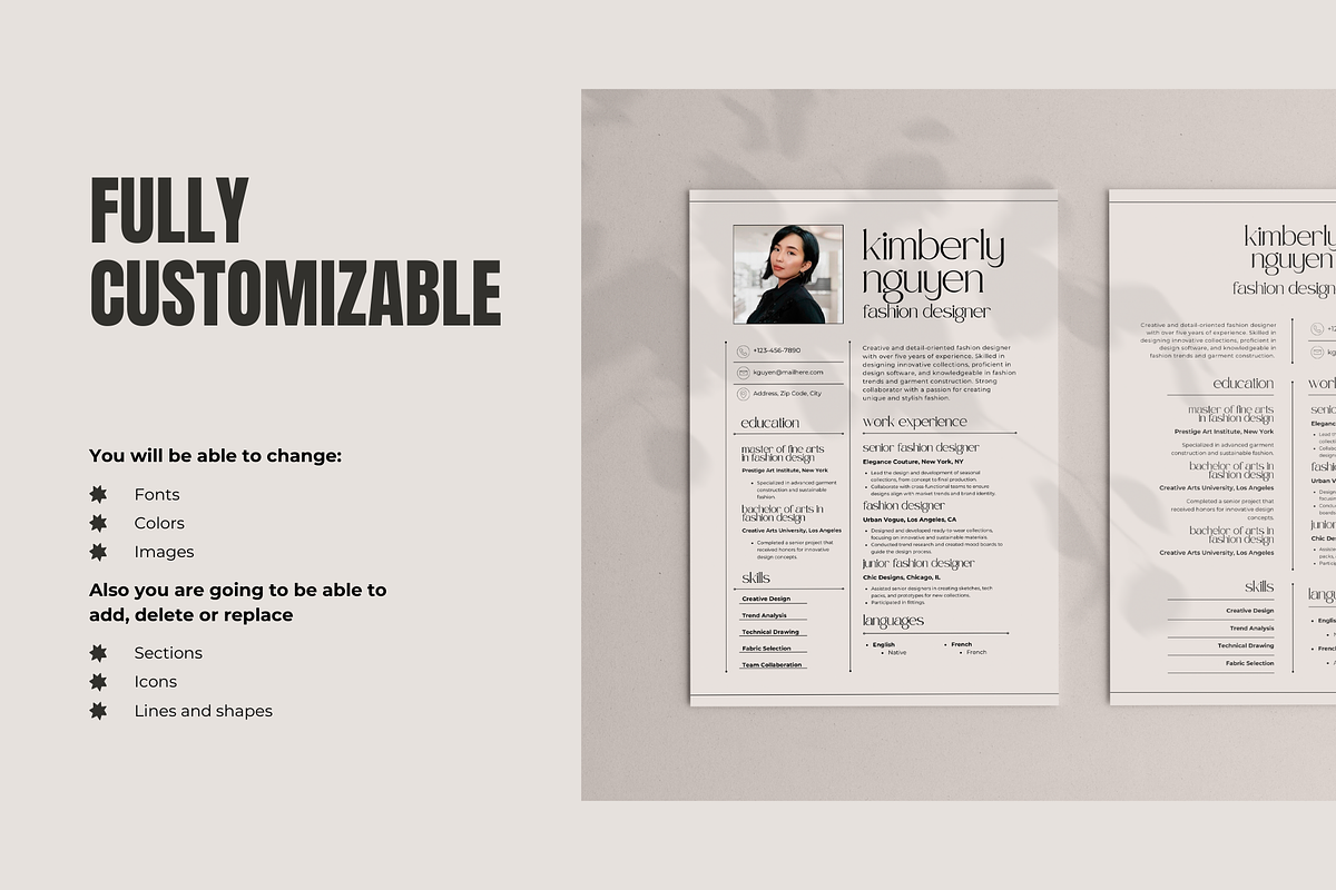 5 Elegant Resumes & 1 Cover letter, a Resume Template by TEAM RONDI (Photo 4 of 6)
