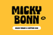 Micky Bonn ~ Bold Cartoon Font, a Handwritten Font by Orenari (Thumbnail 1 of 9)